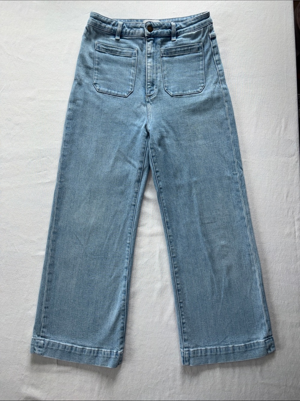 ROLLA'S Light Blue Wide-Leg Jeans with Front Patch Pockets